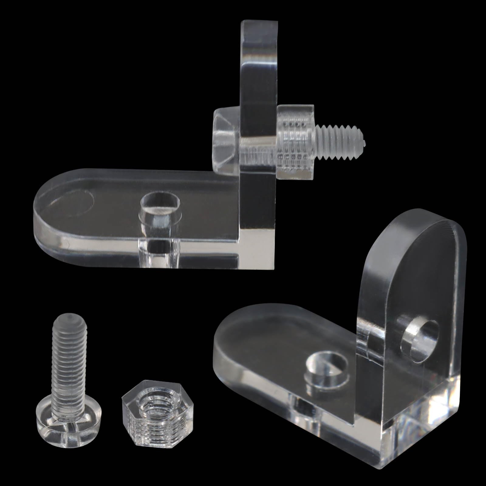 Piutouyar 20 Pack Acrylic L Brackets, Clear L-Shaped Corner Brace