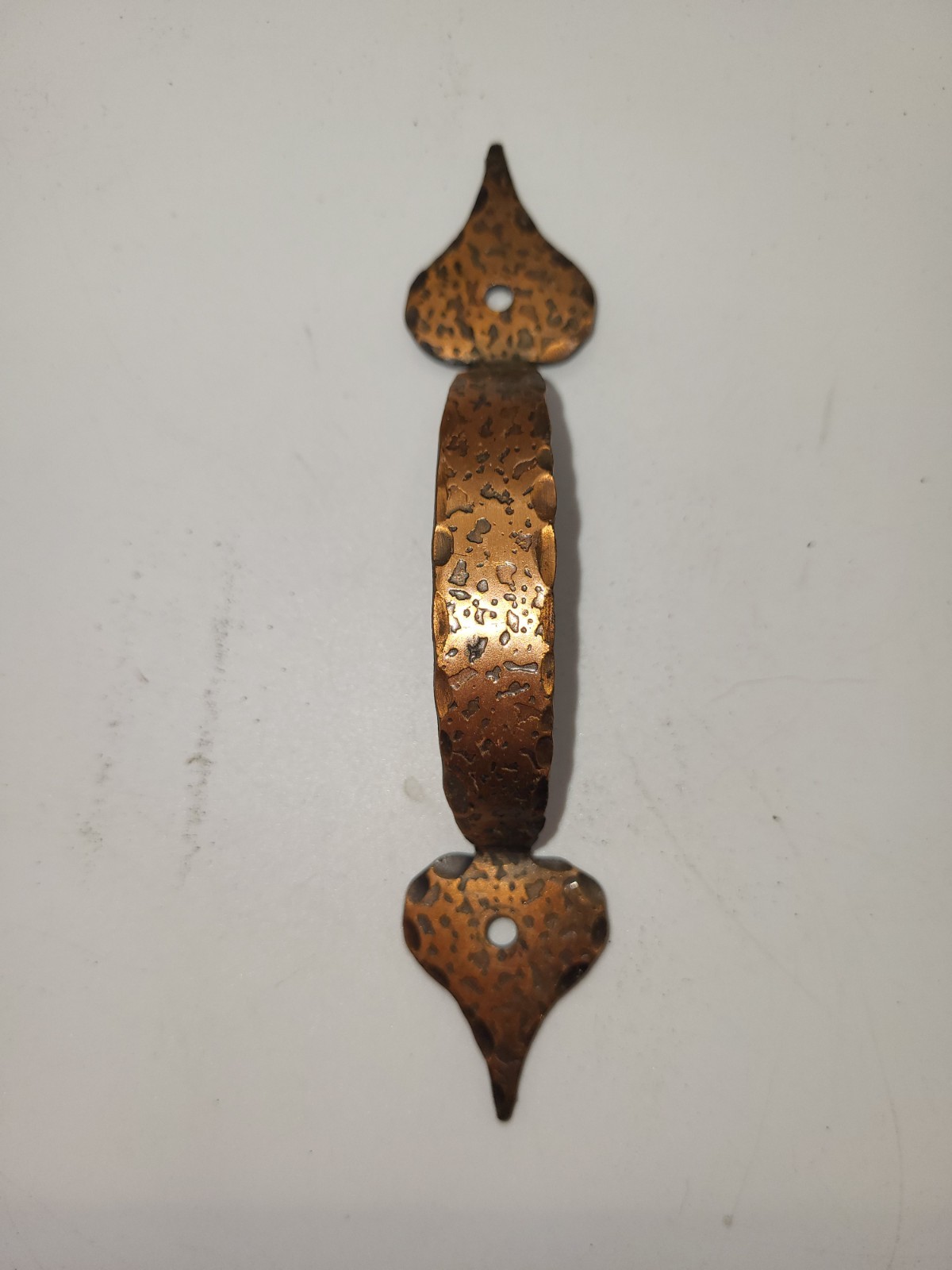 Vintage MCM Hammered Copper Plated Cabinet Door Pull Handles**SEE DESCRIPTION**
