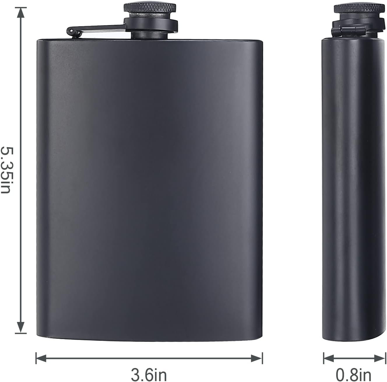 2 Pack Stainless Steel Hip Flasks Leakproof Pocket Whisky Flask Matte Finish