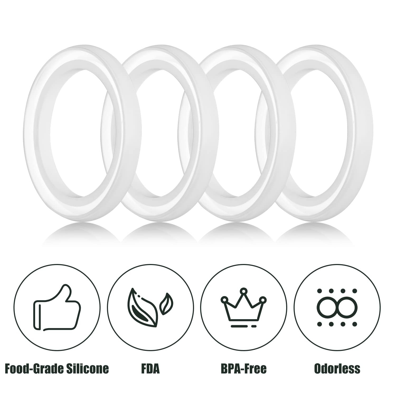 4Pcs Replacement Gaskets for Stanley Cup, Silicone Seal Ring for Thermos Lid Com