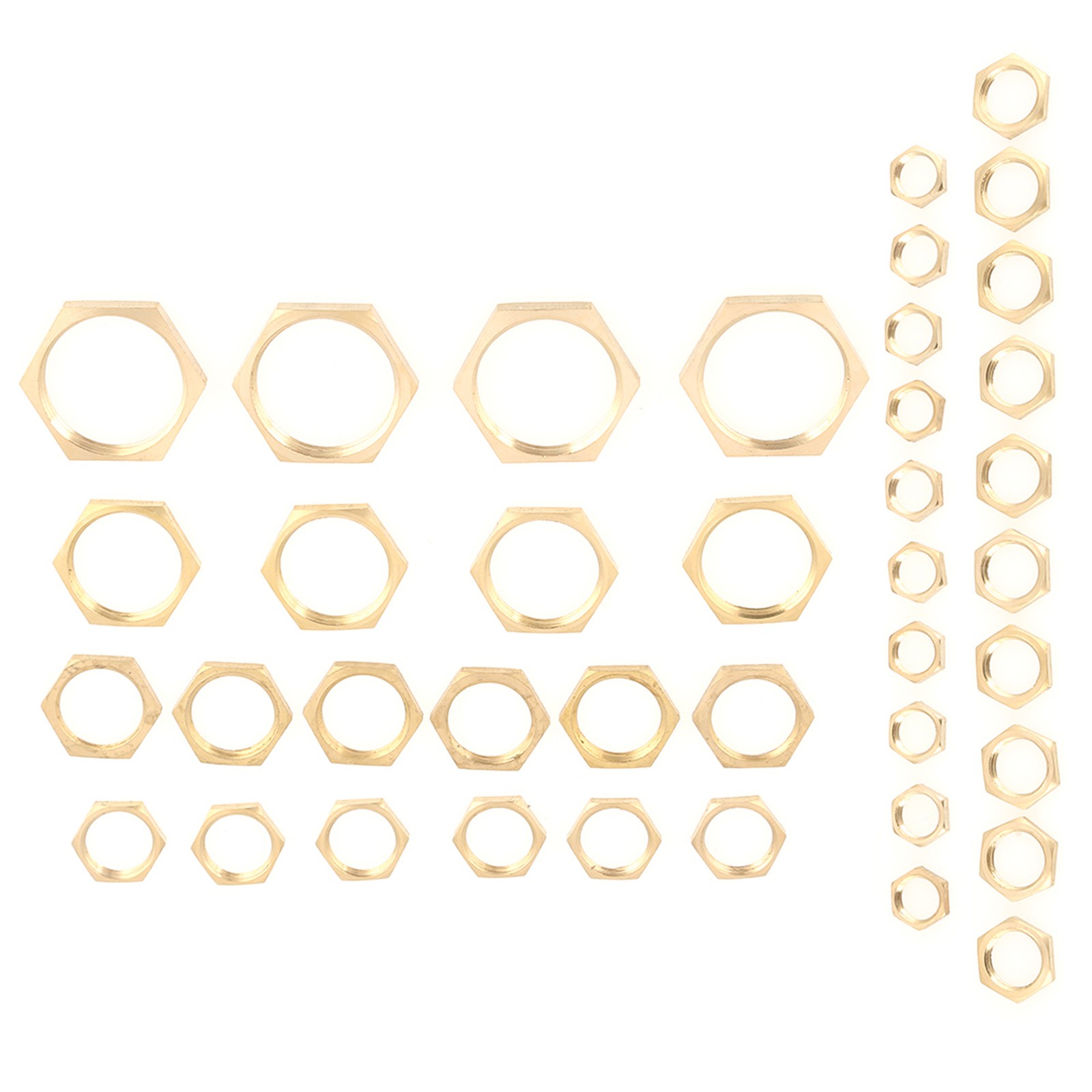 40pcs G1/8 G1/4 G3/8 G1/2 G3/4 G1 Thread Pipe Fitting Brass Hex Lock Nuts Thin