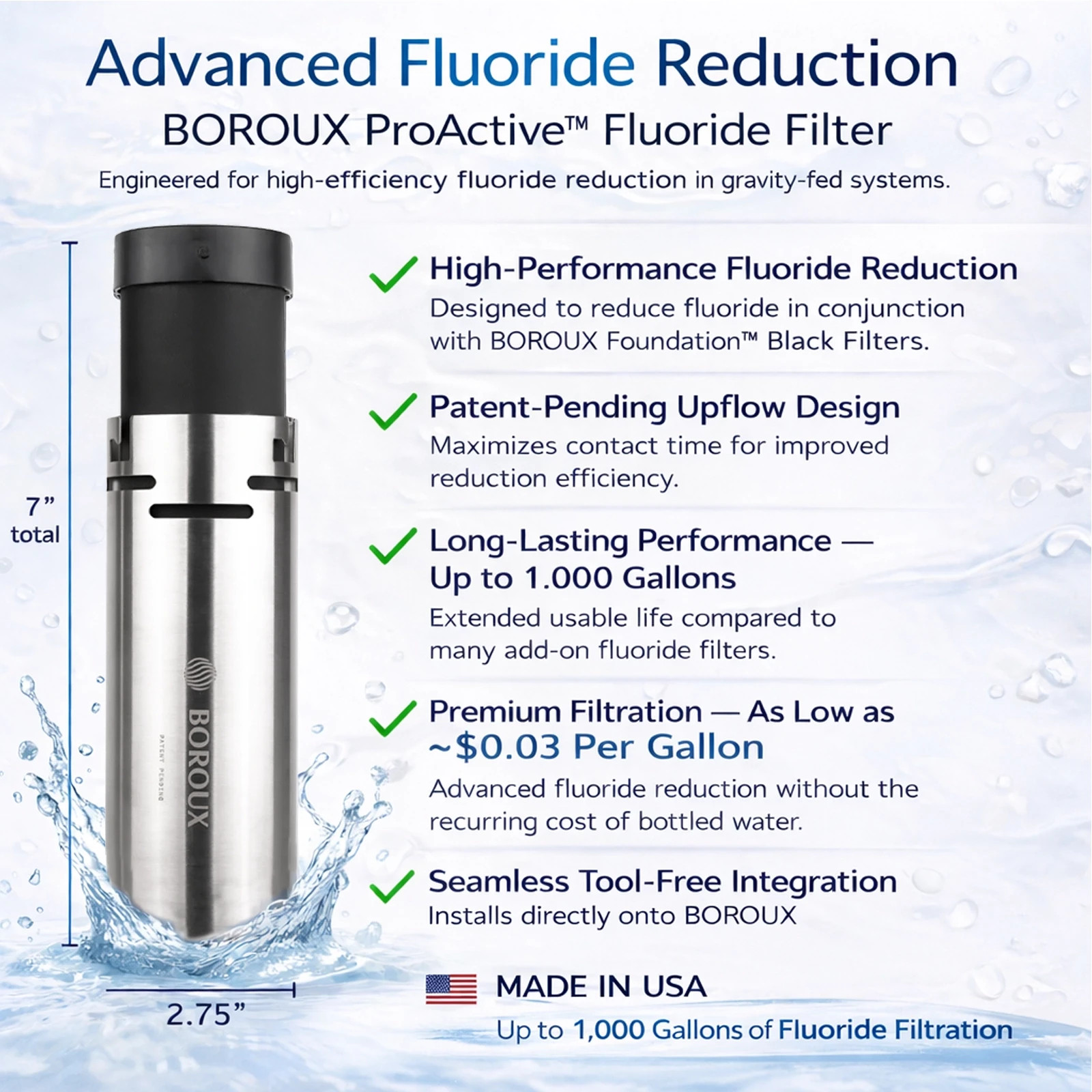 Berkey Water Filter System with Boroux Foundation Black and Fluoride Filters