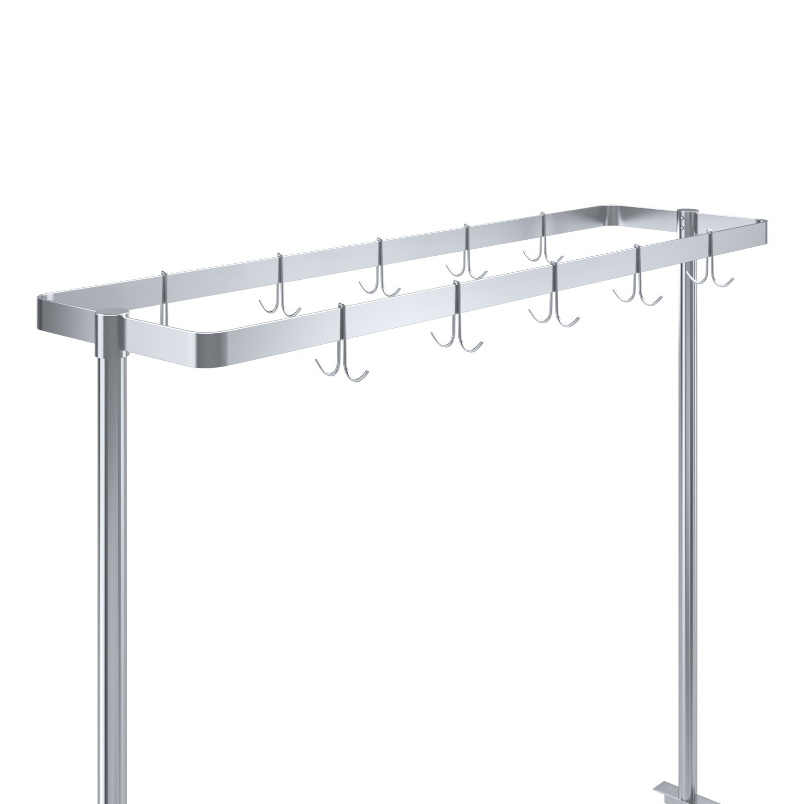 AmGood 60 in. Stainless Steel Table-Mounted Pot Rack