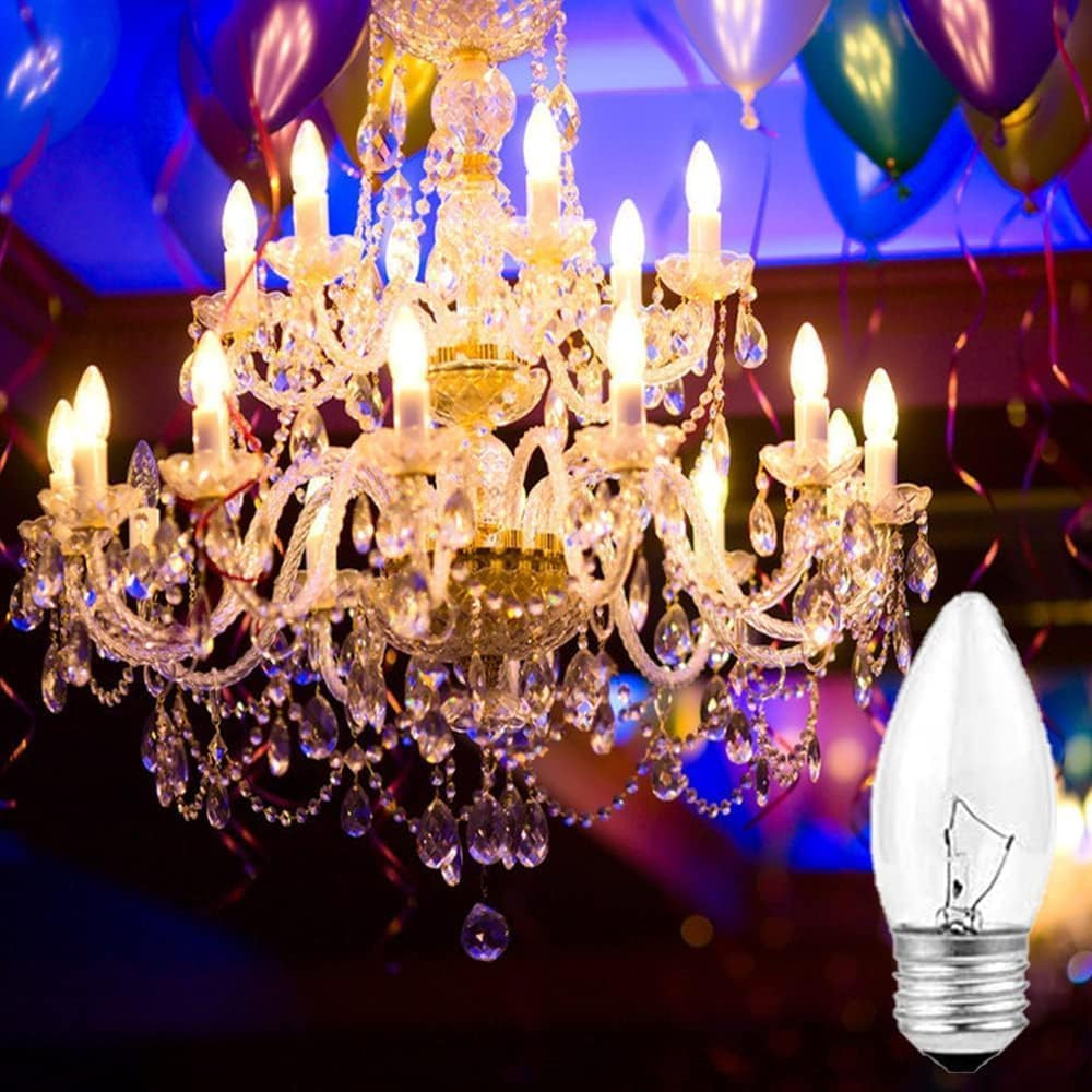 60W Incandescent Torpedo Tip Chandelier – 60W Equivalent Medium E26 Candelabra,