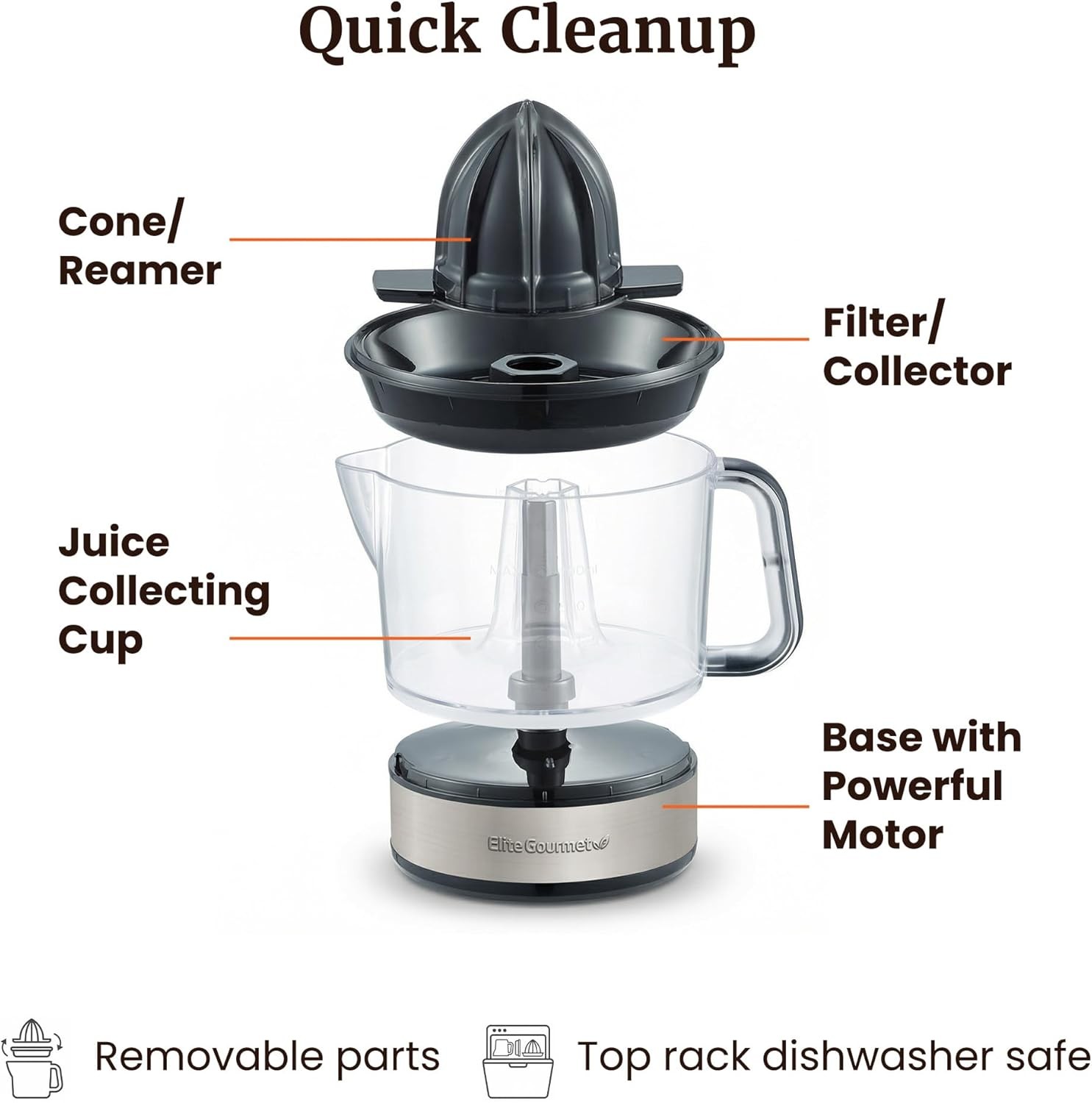 ELECTRIC COMPACT CITRUS JUICER MACHINE Fresh Fruit Extractor Squeezer Appliance