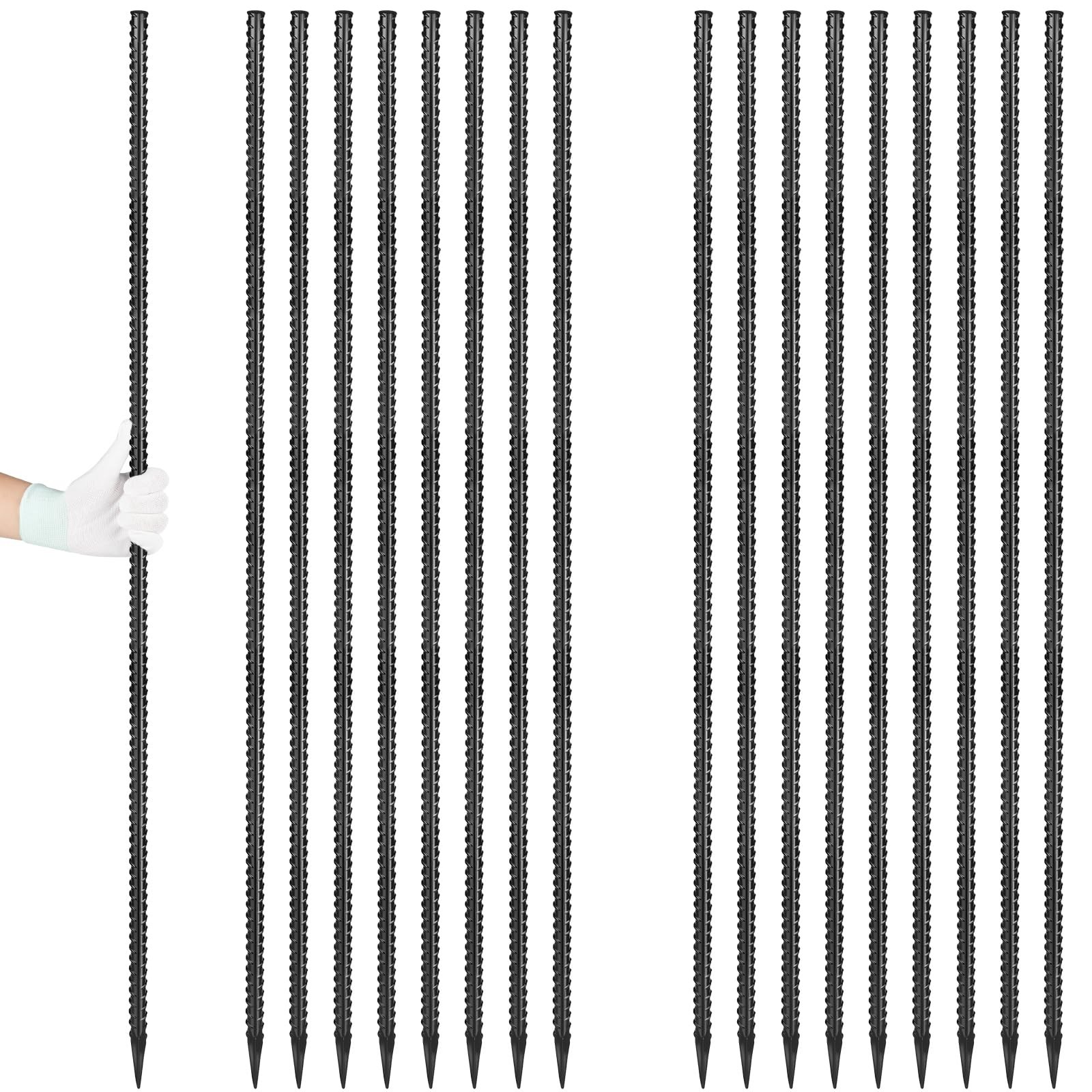 Besitu Rebar Stakes 36 in 16-Pack 3/8 in Diameter Straight Metal Stakes
