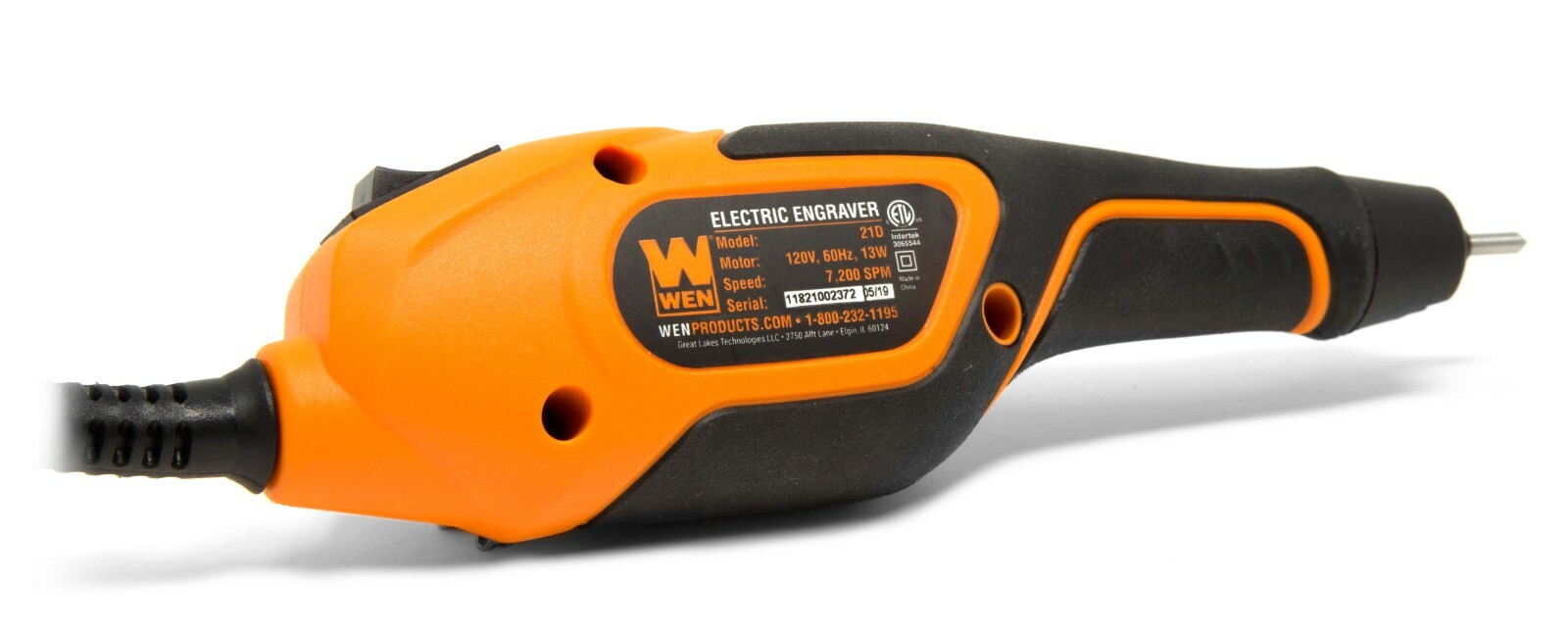 WEN 21D Variable-Depth Carbide-Tipped Engraver for Wood and Metal