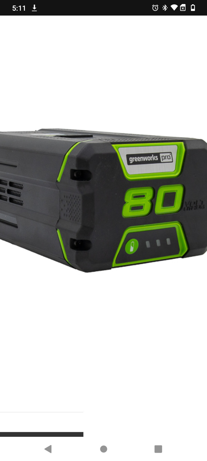 Greenworks GBA80400 80V 4Ah Lithium-Ion Battery