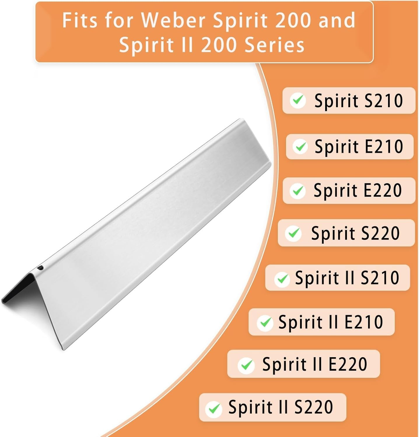 7635 15.3″ Flavorizer Bars Replacement for Weber 200 Series Spirit E/S210 E/S220