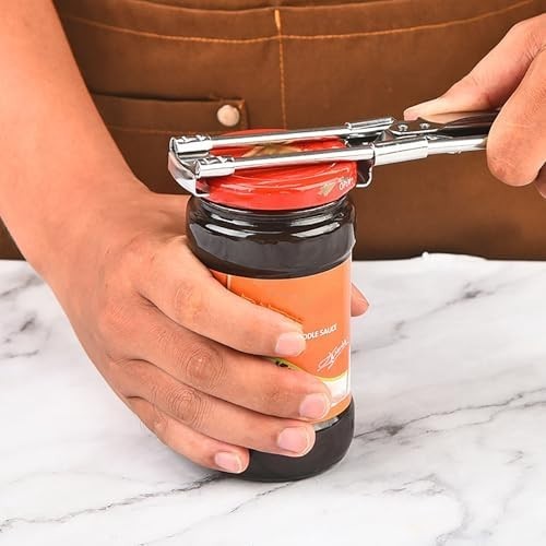 Adjustable Jar Lid Opener Stainless Steel Can Opener for Weak Hands Kitchen