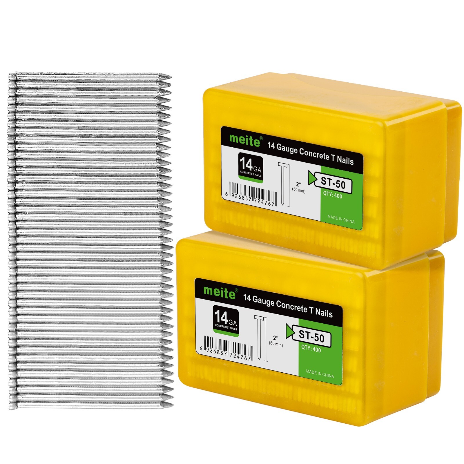 meite 14 Gauge Concrete T Nails for Concrete Nailer Gun (1-1/2″ to 2-1/2″)