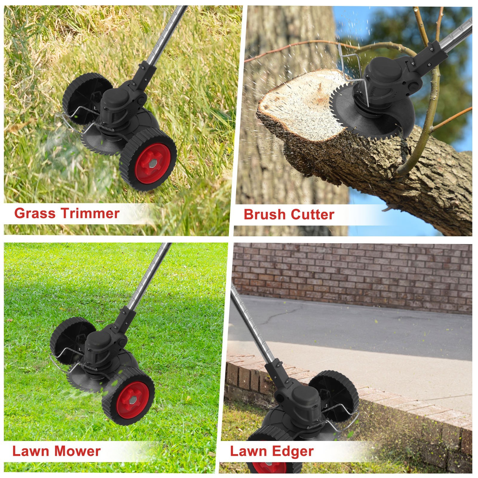 24V Cordless Weed Wacker Grass Trimmer 2 Batteries Brush Cutter Lawn Edger Kit