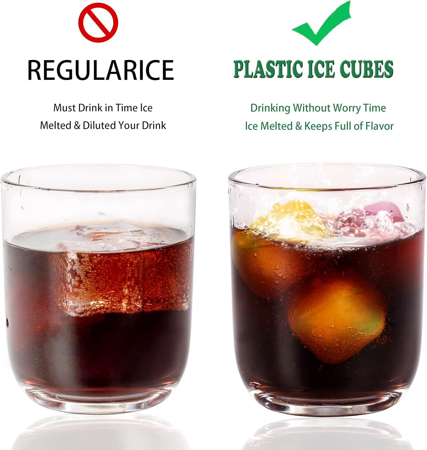 Reusable Ice Cube Plastic Ice Cubes 25 Pack Colorful Refreezable Icecubes