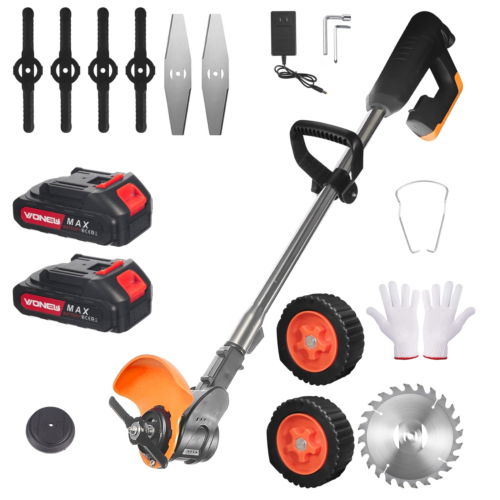 GPEH Weed Wacker Grass Trimmer, 24V Cordless Weedeater Lightweight Electric
