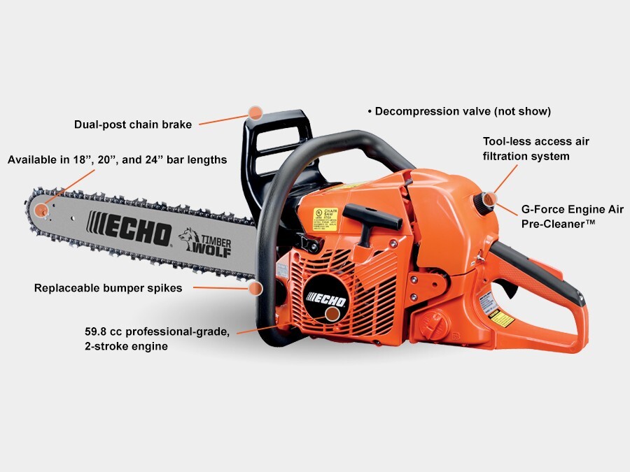 Echo CS-590-24 Timber Wolf 24 in. 59.8 cc Gas 2-Stroke Rear Handle Chainsaw