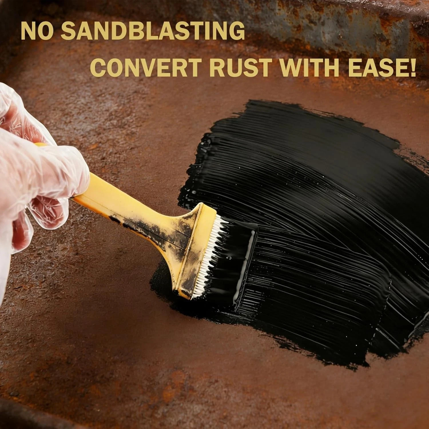 2 in 1 Rust Converter & Metal Primer, 42 Oz Black Rust Inhibitor Paint for Metal