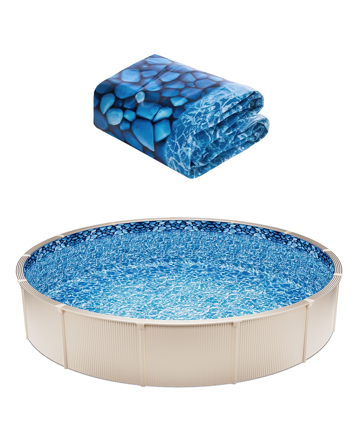 VEVOR Round Pool Liner 18ft Unibead Style Pool Liner 52in Wall Height Durable