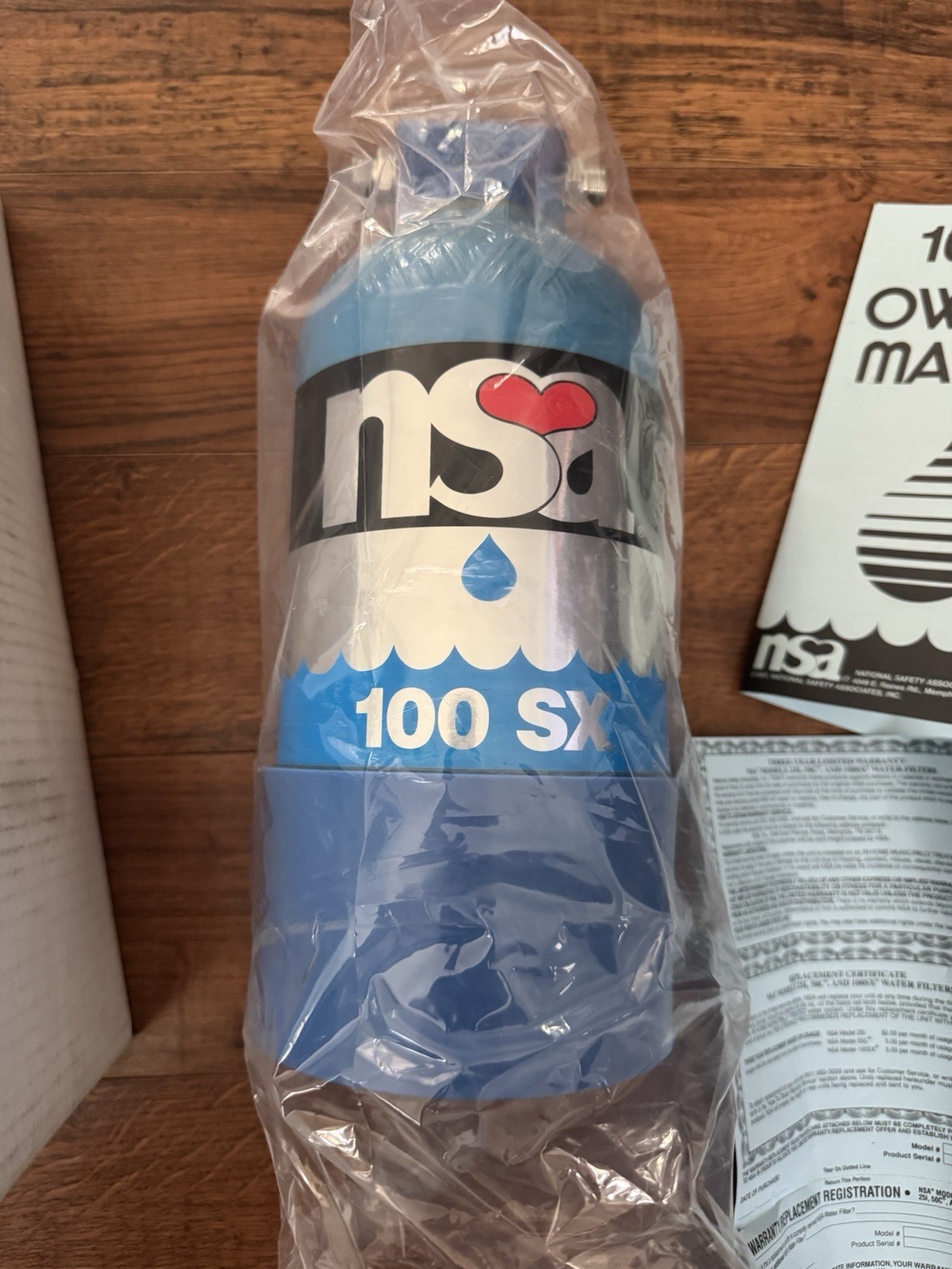 NSA 100SX Under Counter Bacteriostatic Poly Glass Water Filter W/ Fittings