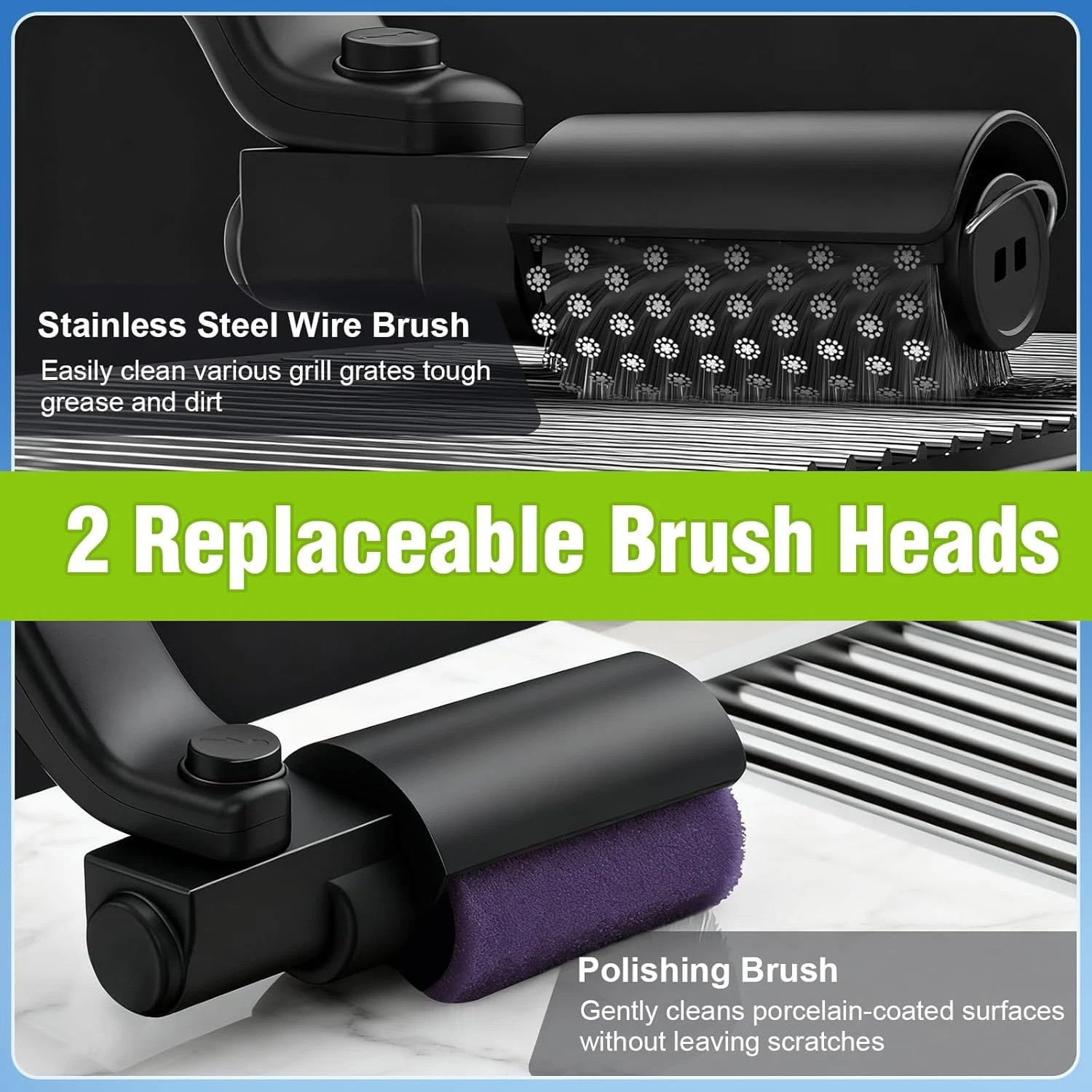 Electric BBQ Grill Brush – 2600mAh Rechargeable Cleaning Brush Wireless Cleaner