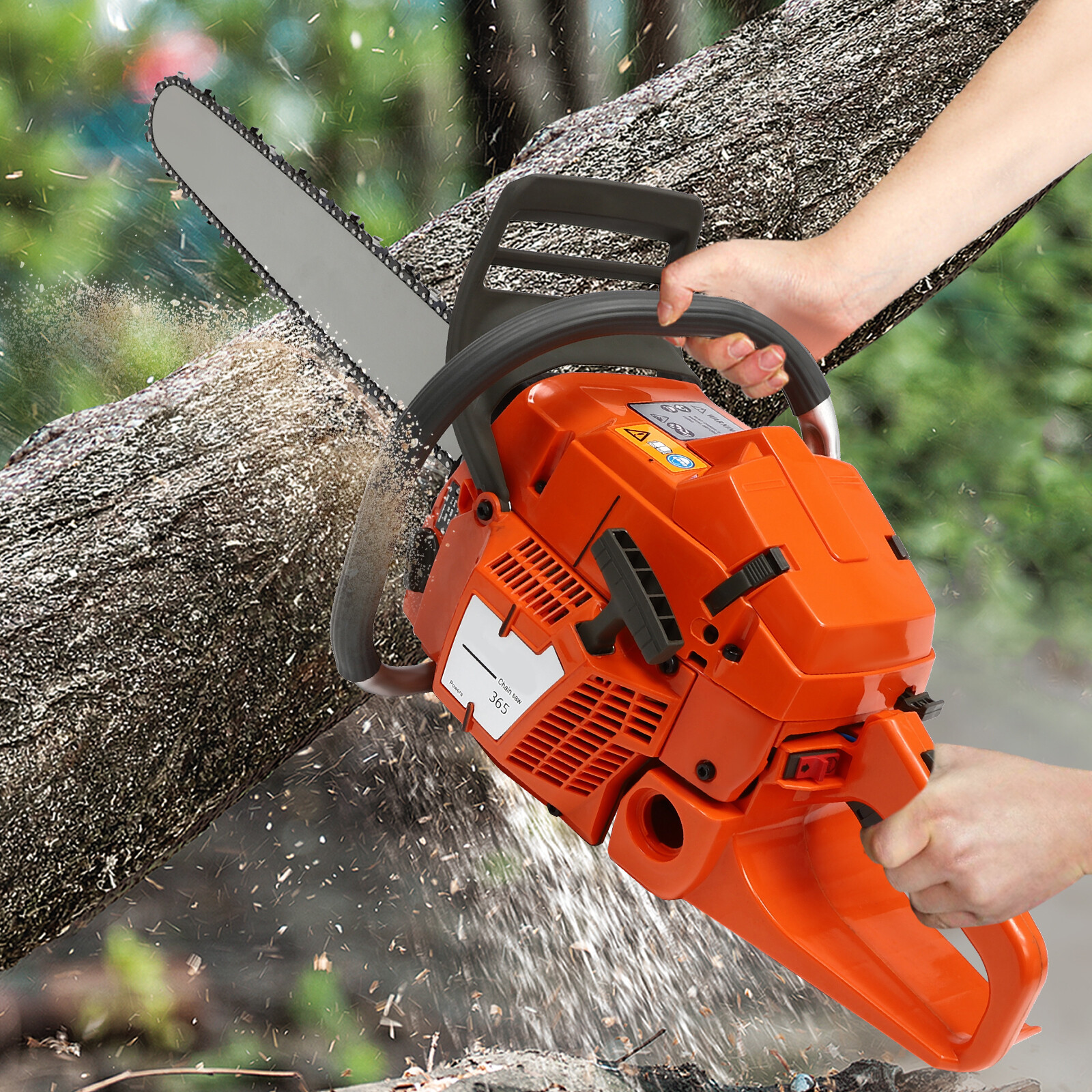 24 Inch Gasoline Chainsaw Cutting Wood Gas Sawing Crankcase Chain Saw 65cc