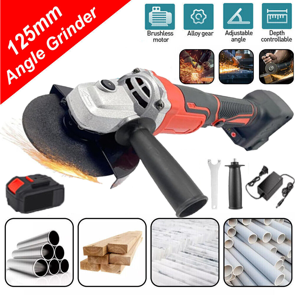 21V Cordless Angle Grinder Kit Power Tool Sander 9000RPM With 1 Battery & Charge
