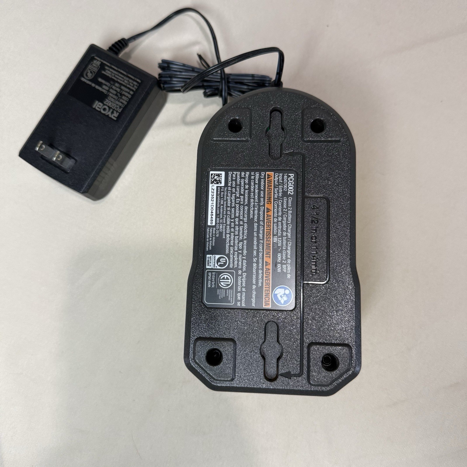 Ryobi PCG002 18V Power Tool Battery Charger Green Single Battery Charging