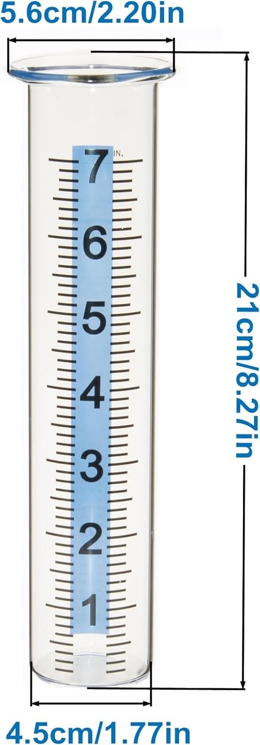 Compact 7-Inch Capacity Rain Gauge with Stable Design for All Weather Conditions