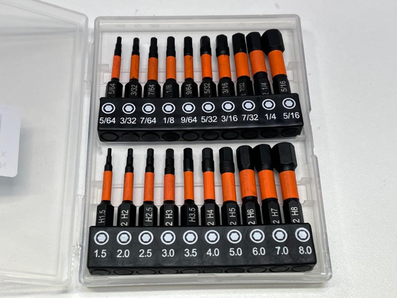 20 Pcs Hex Bit Set, Impact Hex Head Allen Wrench Drill Bit Set Metric, SAE, 1/4″