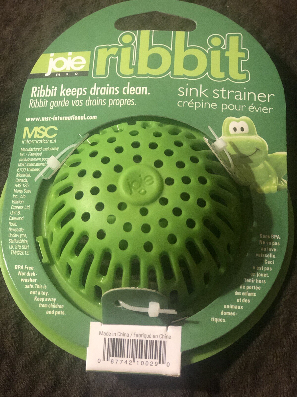 Joie Ribbit Frog Sink Strainer Stainless Steel And ABS Plastic