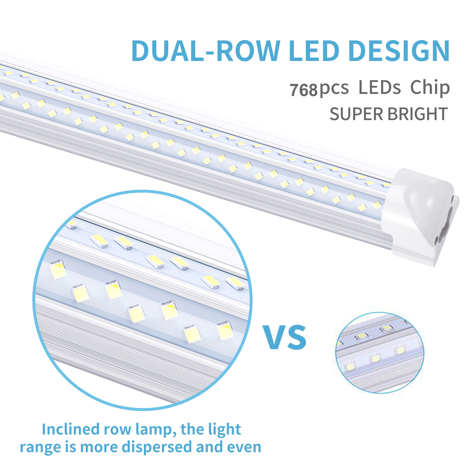 120W T8 8FT LED Shop Light 2FT 4FT 6FT LED Tube Light Linkable Shop Lamp Fixture