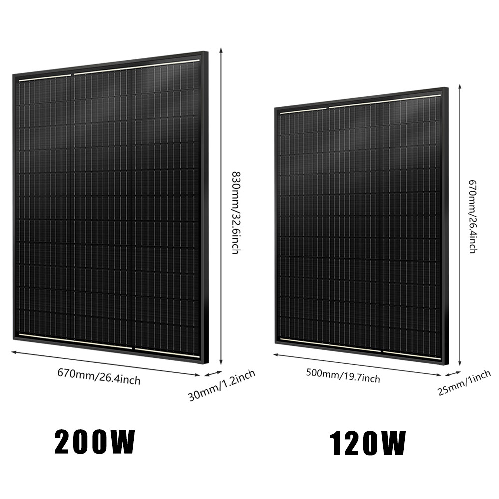 100W 200W Watt Monocrystalline Solar Panel High Efficiency PV 12V For Home RV