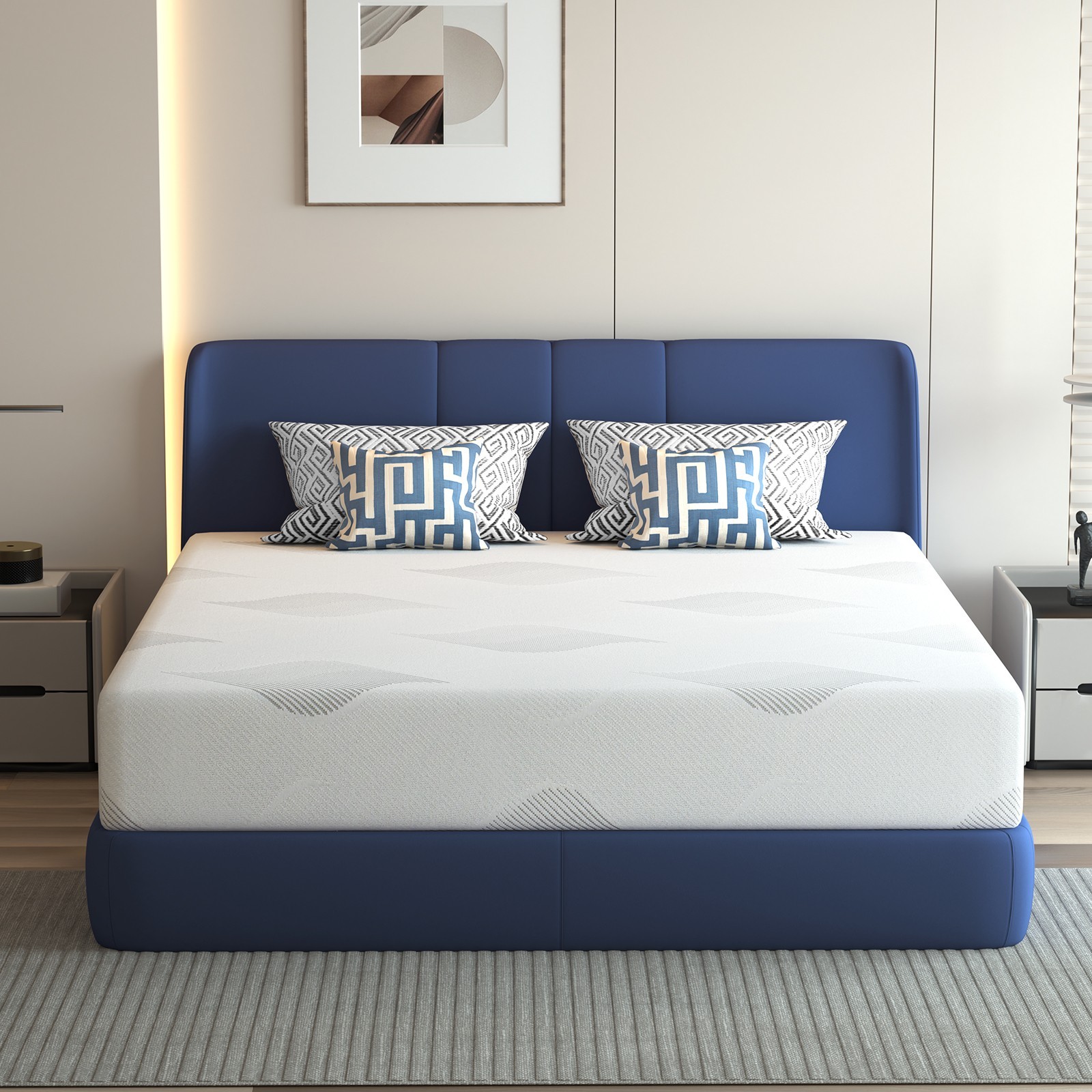 Gel Memory Foam Mattress Medium Firm Mattress in a Box,Twin Full Queen King Size