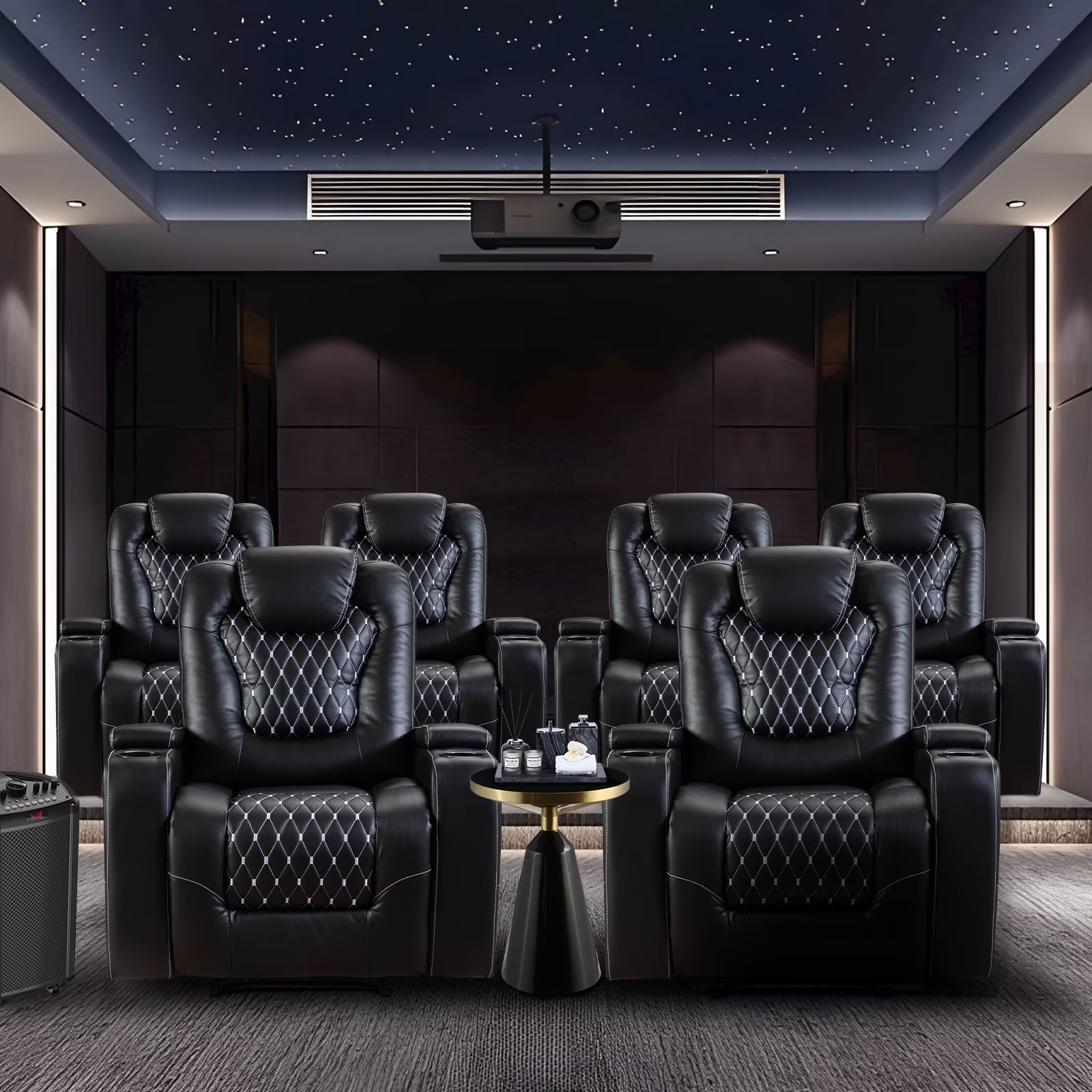 Canmov PU Leather Power Recliner Chair w/ USB Ports Cup Holders & Hidden Storage