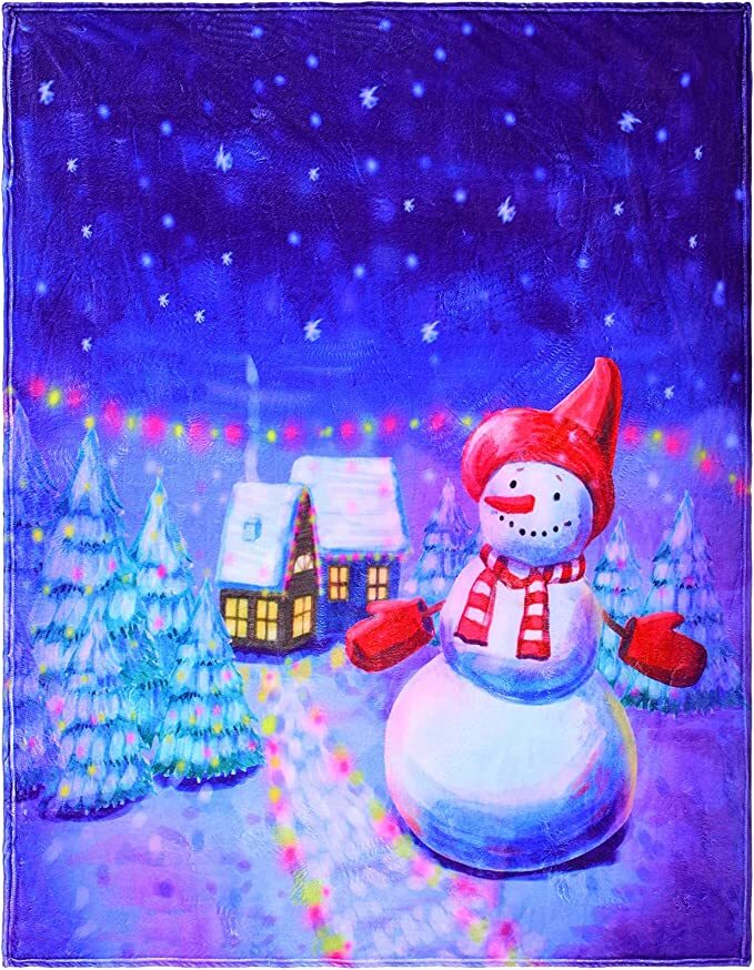 Christmas Blanket Snowman ffleece Throw Blanket SOFT Adults Teens Kids 60″*50″