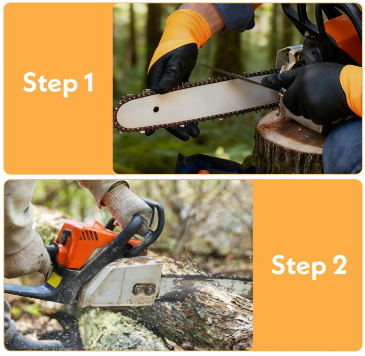 3Pcs Chainsaw File, 1/8-inch (3.2mm) Round Chainsaw Sharpener File Set | Profess