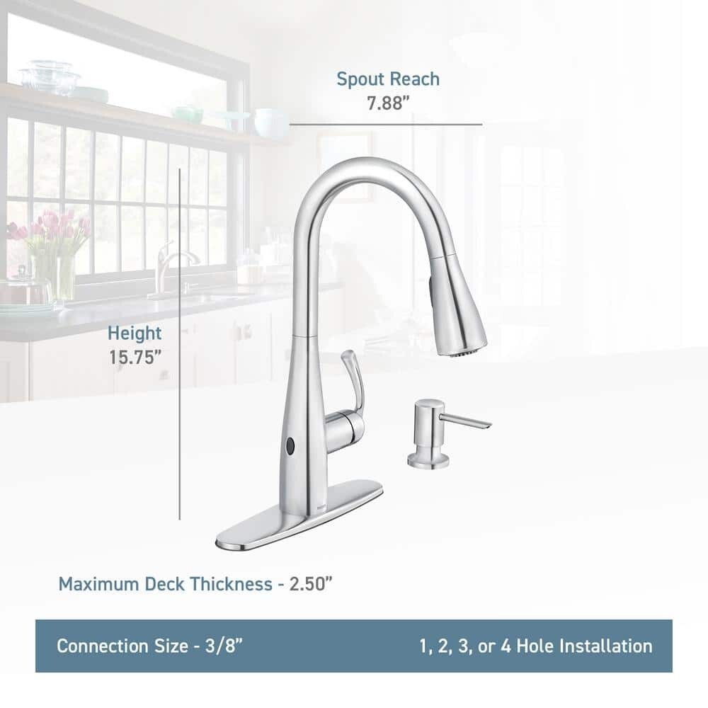 Essie Touchless MotionSense Pull-Down Sprayer Faucet in S. R. Stainless by MOEN