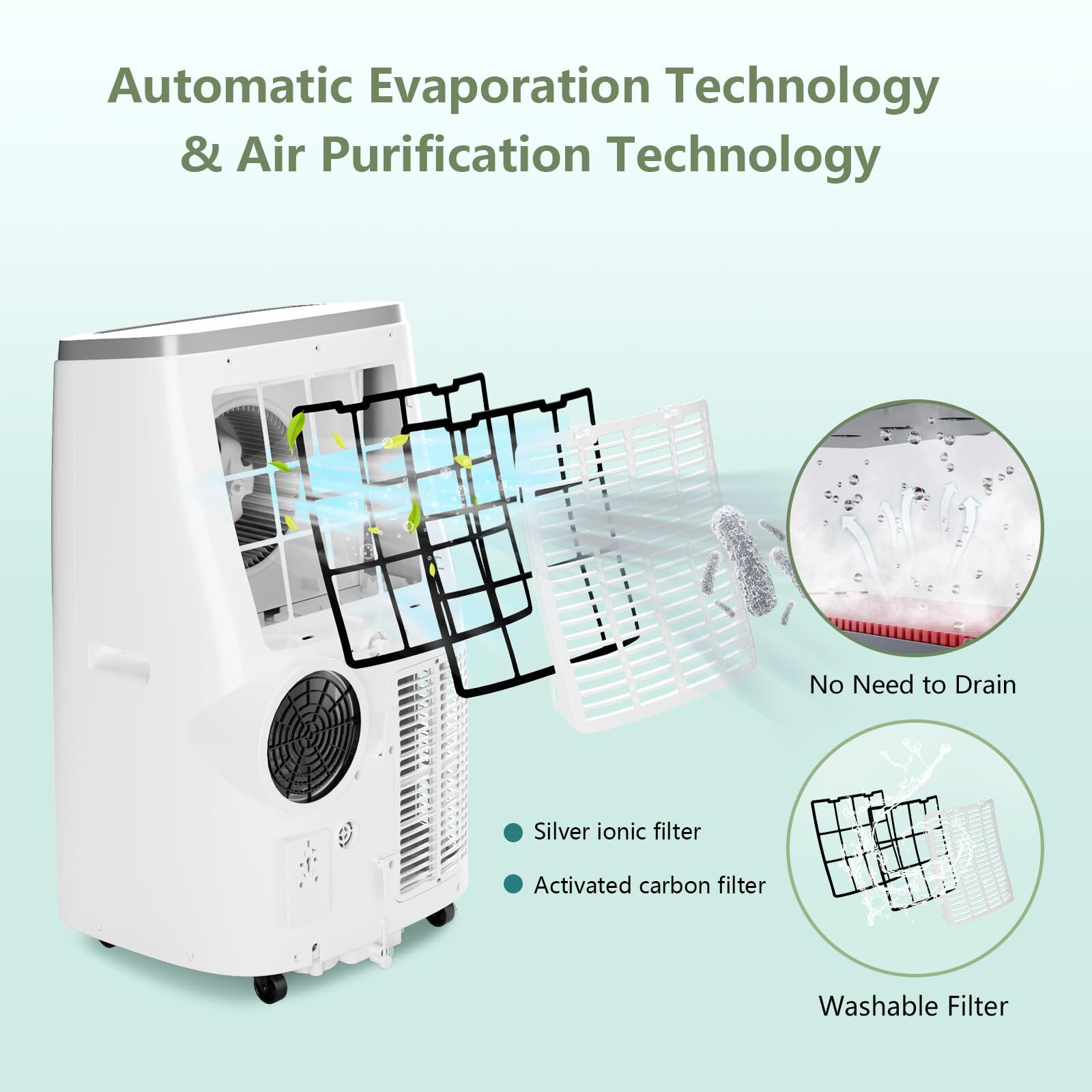 📶Portable Air Conditioner 14000 BTU A/C for Rooms up to 750 Sq. Ft Dehumidifier