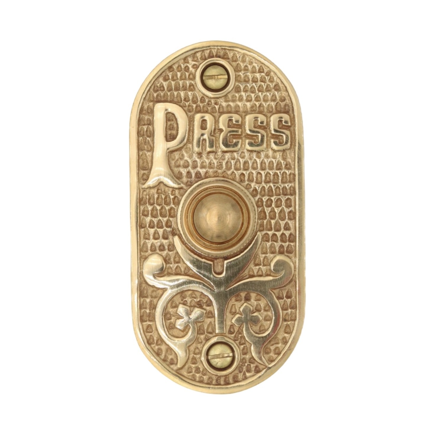 PRESS Oval Push Button Doorbell Solid Cast Brass – 3 Finish Choices
