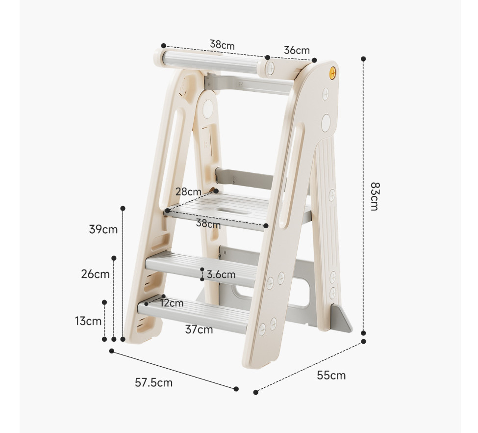 Foldable Toddler Tower Kitchen Step Stool for Kids