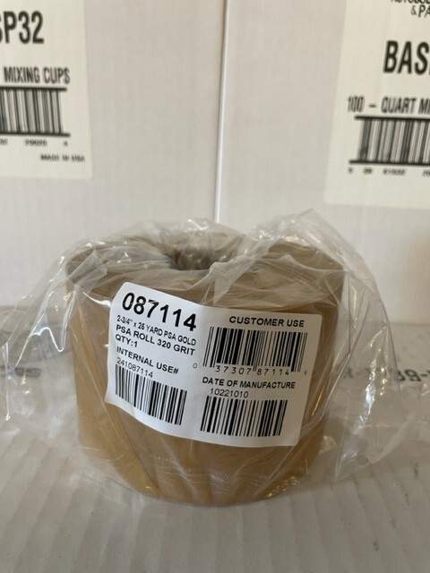 2 3/4in Wide 320 Grit PSA Sticky Longboad Sandpaper Continue Roll 25 yards USC