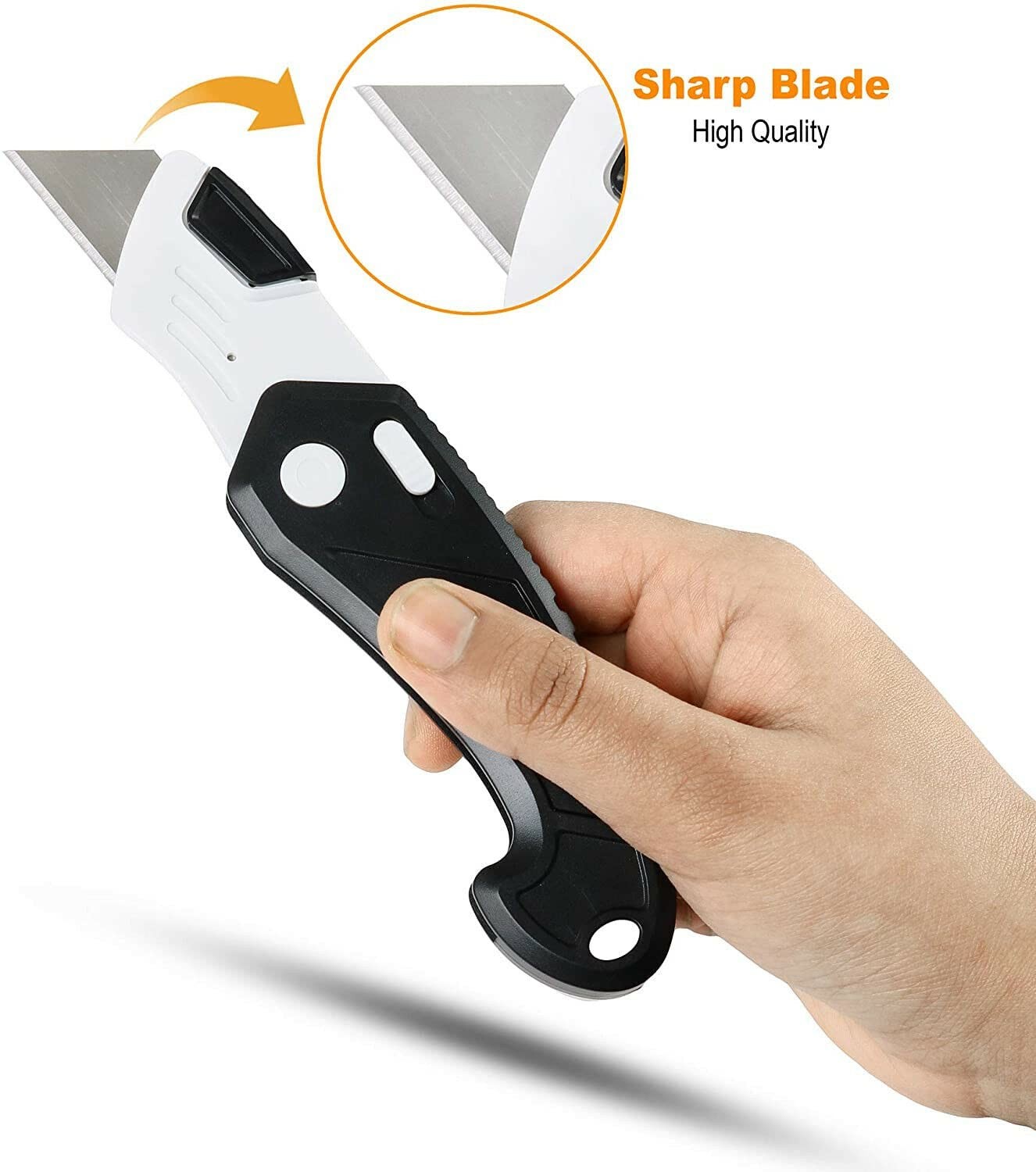 Lightweight Strong ABS Plastic Folding Utility Box Cutter (6 Pack)