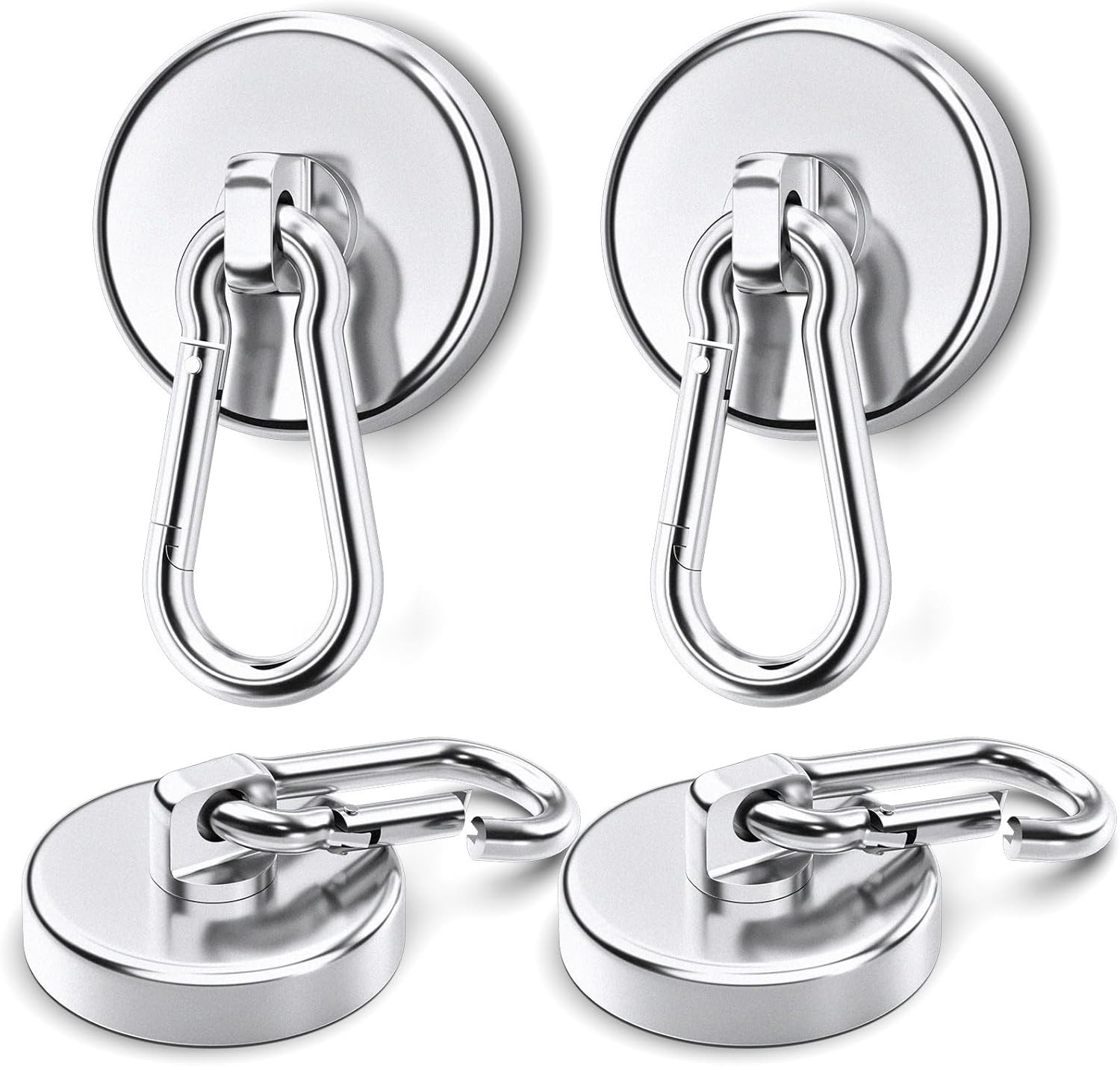 Carabiner Magnetic Hooks 150LBS 4 Pack Strong Magnet Hooks Heavy Duty With Swive