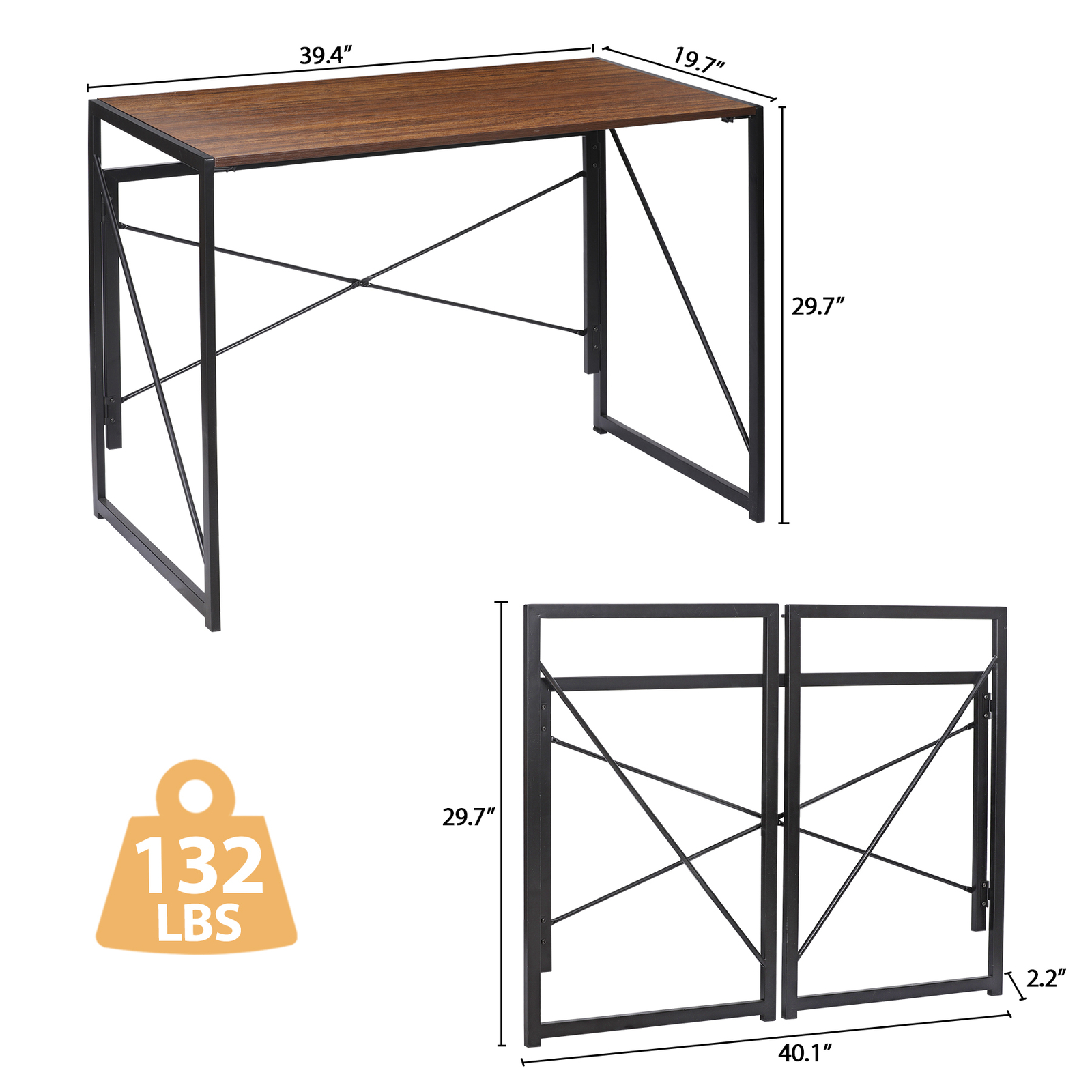 Office Computer Desk Writing Modern Simple Study Industrial Style Folding Home