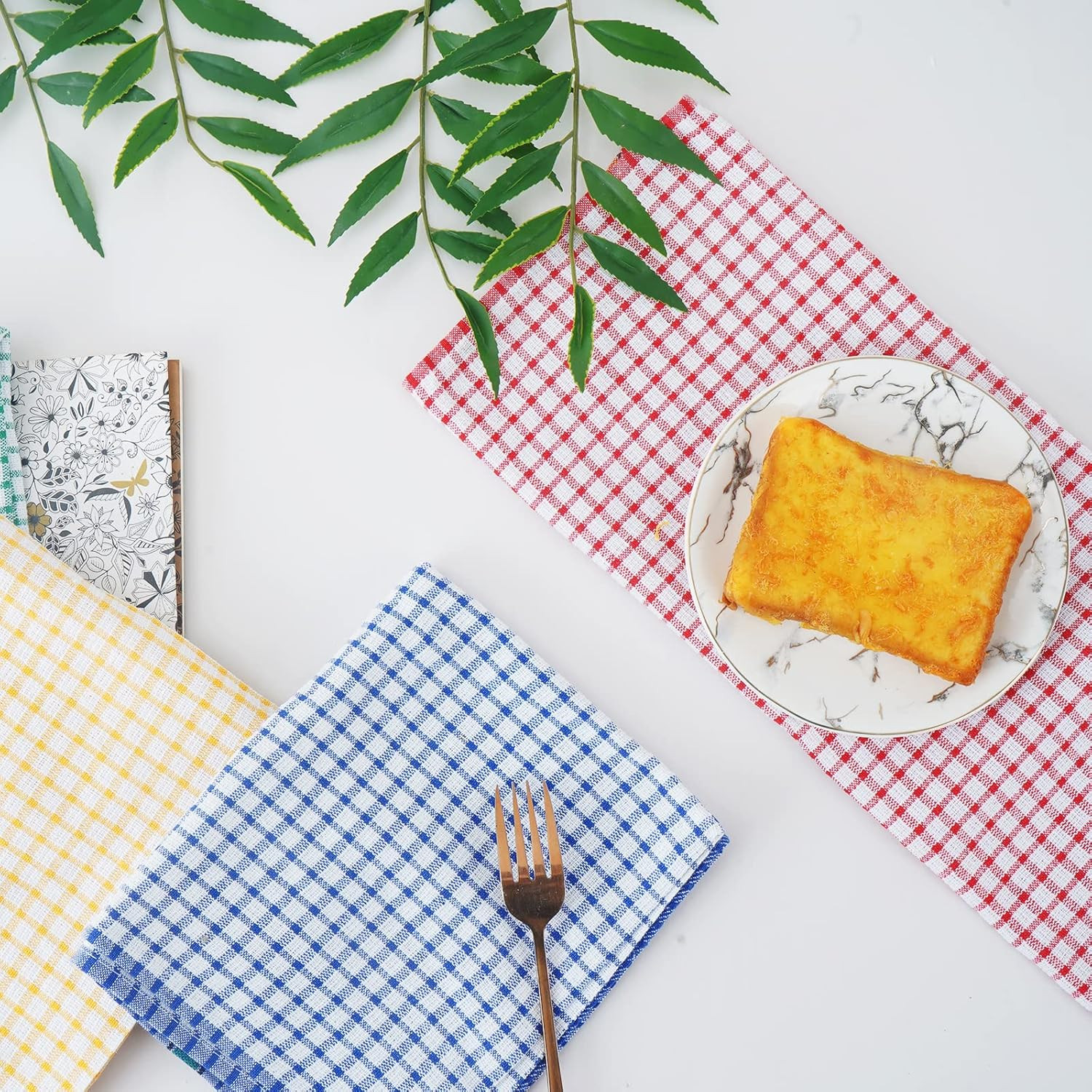 Large Kitchen Dish Towels, 16 Inch x 26 Inch Bulk Absorbent Cotton Kitchen Towel