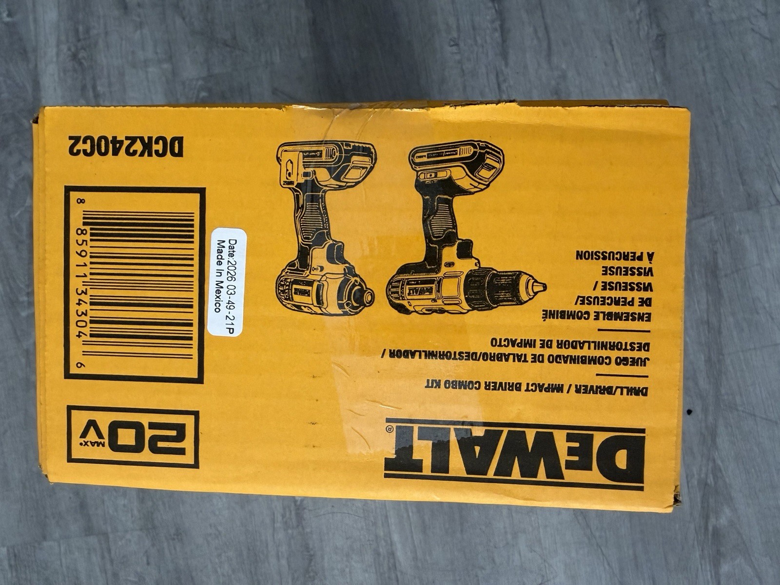DeWalt DCK240C2 20V MAX Li-Ion Drill Driver / Impact Driver Combo Kit (1.3 Ah)