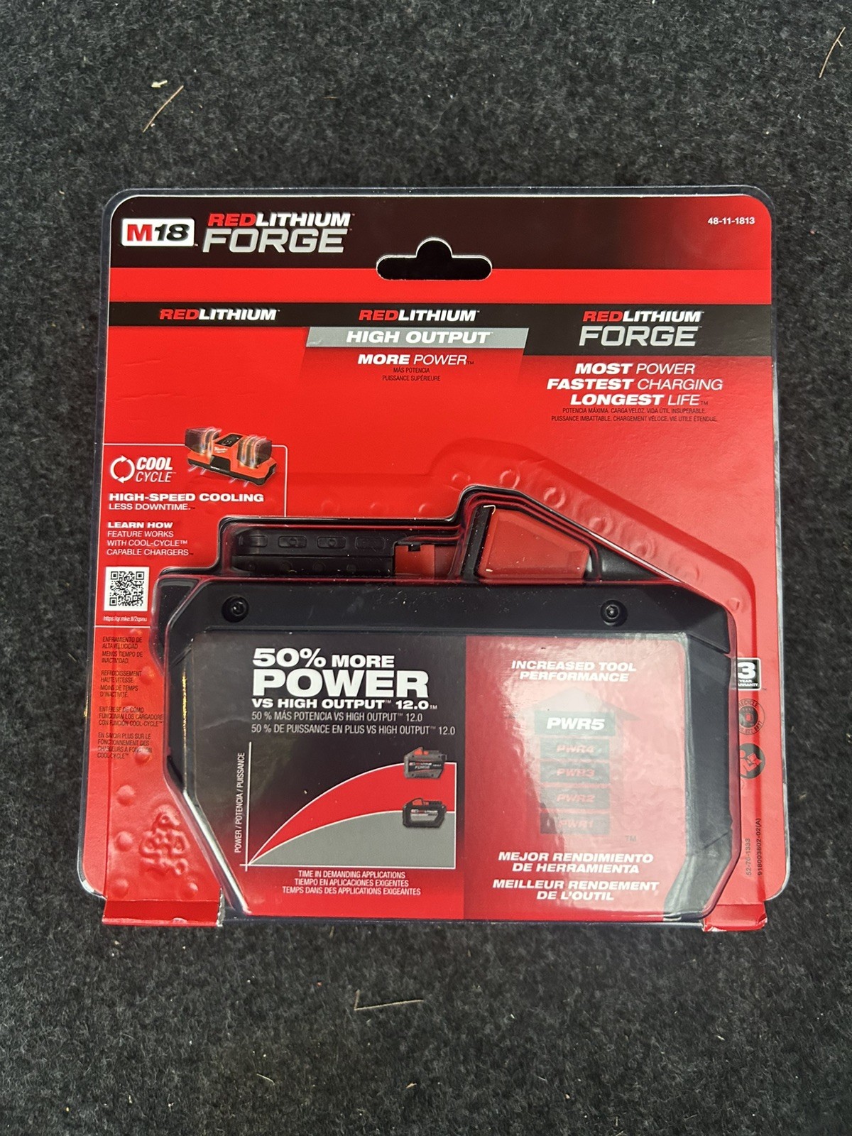 NEW Milwaukee 48-11-1813 M18 REDLITHIUM FORGE 18V HD12.0 Ah Battery Pack