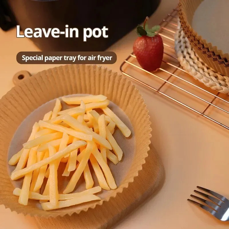 100Pcs 16cm Base Round Air Fryer Disposable Paper Liners Non Stick Baking