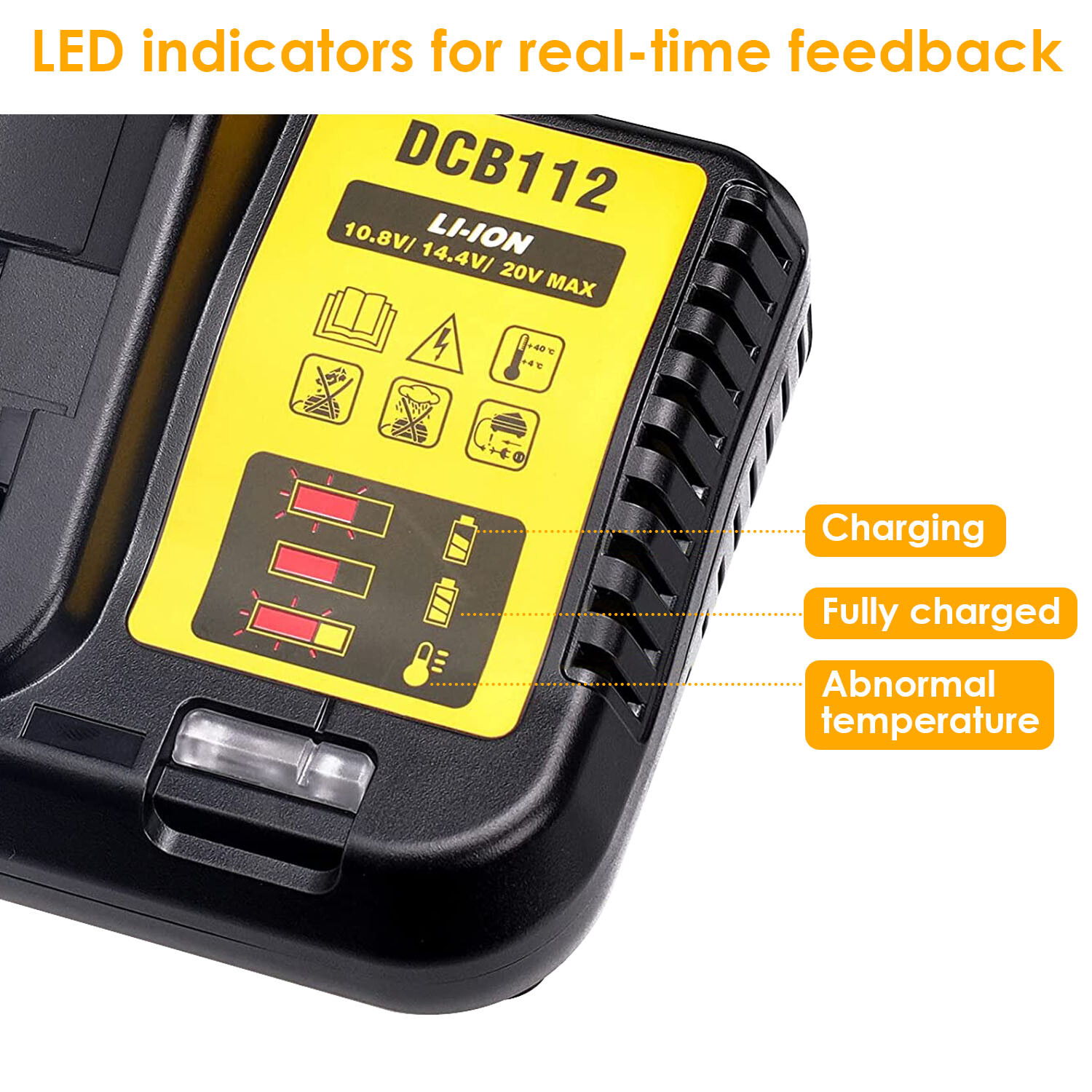 Battery Charger Replacement Fit for Dewalt 10.8-20V DCB107 DCB101 DCB200 DCB205