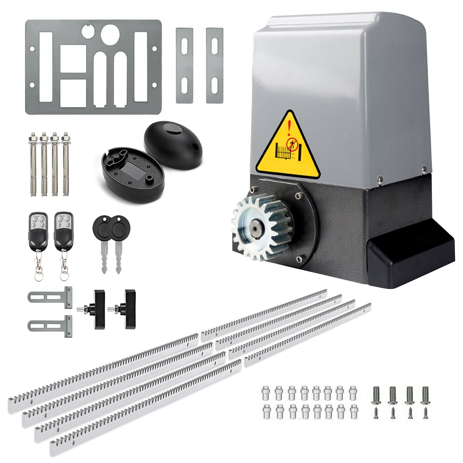 Automatic Sliding Gate Opener Rack Driven with Remotes Complete Kit 1800-5290 lb