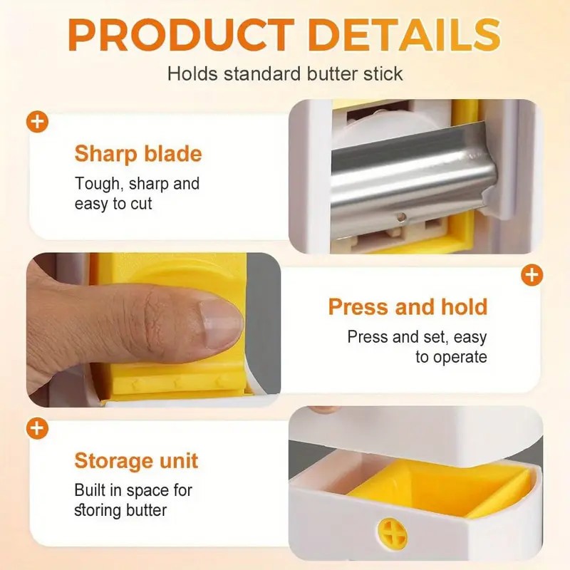 1PC One Click Yellow Cheese Butter Cutter Slicer Stainless Steel Kitchen Cutting